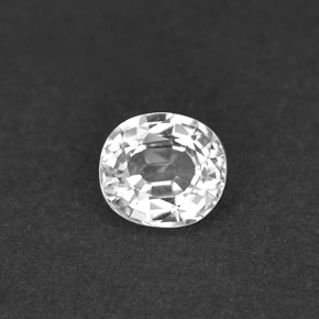 1.04 ct White Sapphire Gemstone, Sapphire Gem in Oval Facet Shape for Sale.