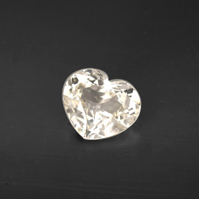 1.77 ct White Sapphire Gemstone, Sapphire Gem in Heart Facet Shape for Sale.