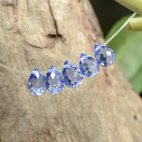 2.06 ctw Blue Sapphire Gemstones, Sapphire Gems in Briolette with Hole Shape for Sale.