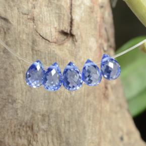 2.06 ctw Blue Sapphire Stones, Natural Sapphire in Briolette with Hole Shape for Sale