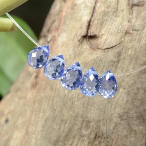 Sapphire Gemstones in 4.7 x 3.3 mm Size for Sale, Sapphire Stones in Electric Purple Blue  Color