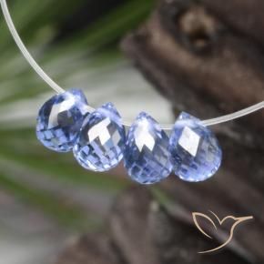 1.69 ctw Blue Sapphire Stones, Natural Sapphire in Briolette with Hole Shape for Sale