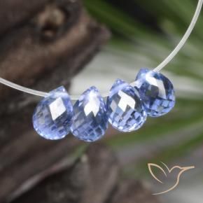 Sapphire Gemstones in 4.5 x 3.4 mm Size for Sale, Sapphire Stones in Pastel Blue Color