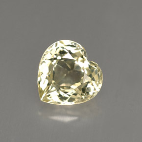 1.53 ct Yellow Sapphire Gemstone, Sapphire Gem in Heart Facet Shape for Sale.