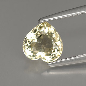 1.53 ct Yellow Sapphire Stone, Natural Sapphire in Heart Facet Shape for Sale