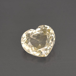 1.54 ct Yellow Sapphire Gemstone, Sapphire Gem in Heart Facet Shape for Sale.