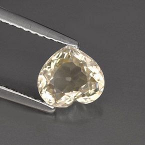 1.54 ct Yellow Sapphire Stone, Natural Sapphire in Heart Facet Shape for Sale