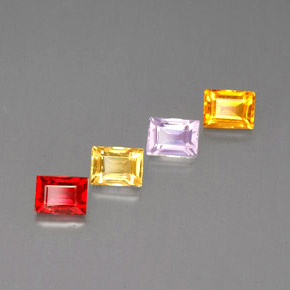1.31 ct Multicolor Sapphire Stone, Natural Sapphire in Baguette Facet Shape for Sale