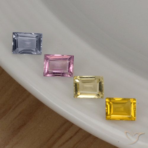 Многоцветный Сапфир Камень - 0.3ct Форма Багет ступенчатая огранка (ID: 252290)