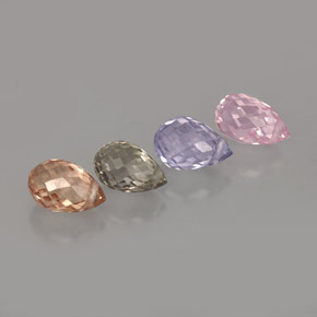 3.33 ct Multicolor Sapphire Gemstone, Sapphire Gem in Briolette with Hole Shape for Sale.