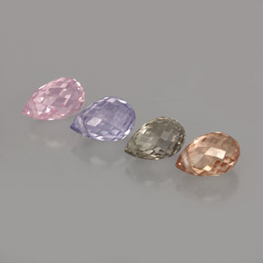 3.33 ct Multicolor Sapphire Stone, Natural Sapphire in Briolette with Hole Shape for Sale