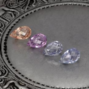 Multicolor Zafiro Gema - 0.7ct Corte Briolette con Agujero (ID: 252564)