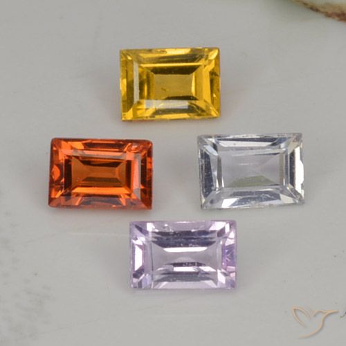 Mehrfarbig Saphir Edelstein - 0.3ct Baquette Treppen-Schliff (ID: 252622)