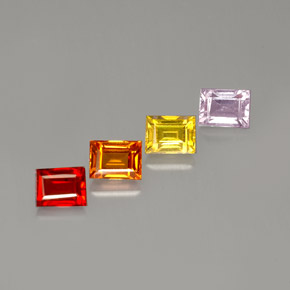1.46 ct Multicolor Sapphire Gemstone, Sapphire Gem in Baguette Facet Shape for Sale.