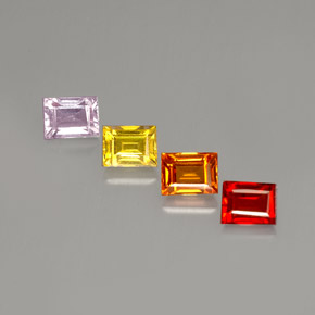 1.46 ct Multicolor Sapphire Stone, Natural Sapphire in Baguette Facet Shape for Sale