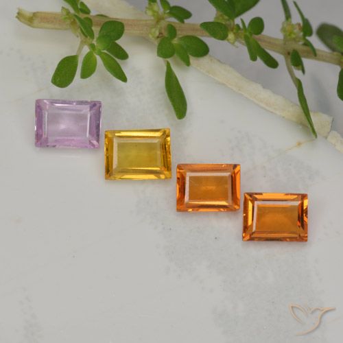 Многоцветный Сапфир Камень - 0.3ct Форма Багет ступенчатая огранка (ID: 252630)