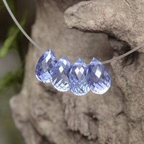 2.53 ctw Blue Sapphire Stones, Natural Sapphire in Briolette with Hole Shape for Sale