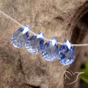 2.33 ctw Blue Sapphire Stones, Natural Sapphire in Briolette with Hole Shape for Sale