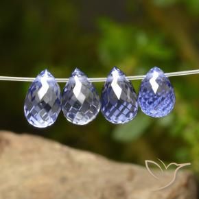 2.39 ctw Blue Sapphire Stones, Natural Sapphire in Briolette with Hole Shape for Sale