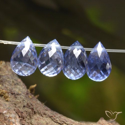 2.22 ctw Blue Sapphire Gemstones, Sapphire Gems in Briolette with Hole Shape for Sale.