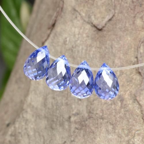2.56 ctw Blue Sapphire Stones, Natural Sapphire in Briolette with Hole Shape for Sale