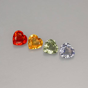 1.04 ct Multicolor Sapphire Gemstone, Sapphire Gem in Heart Facet Shape for Sale.