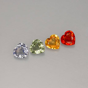 1.04 ct Multicolor Sapphire Stone, Natural Sapphire in Heart Facet Shape for Sale
