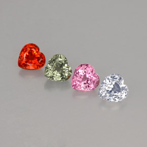 1.55 ct Multicolor Sapphire Gemstone, Sapphire Gem in Heart Facet Shape for Sale.