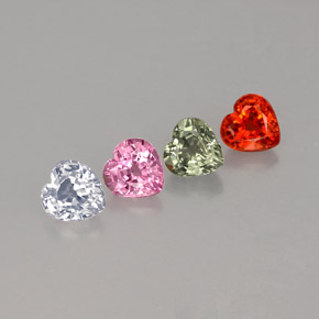 1.55 ct Multicolor Sapphire Stone, Natural Sapphire in Heart Facet Shape for Sale