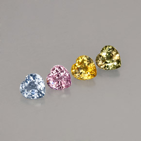 1.35 ct Multicolor Sapphire Gemstone, Sapphire Gem in Heart Facet Shape for Sale.