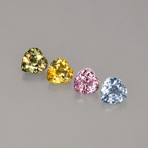 1.35 ct Multicolor Sapphire Stone, Natural Sapphire in Heart Facet Shape for Sale