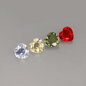 1.13 ct Multicolor Sapphire Gemstone, Sapphire Gem in Heart Facet Shape for Sale.