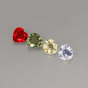 1.13 ct Multicolor Sapphire Stone, Natural Sapphire in Heart Facet Shape for Sale
