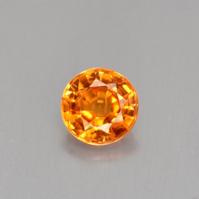 0.54 ct Orange Sapphire Gemstone, Sapphire Gem in Round Facet Shape for Sale.