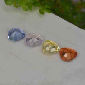 Sapphire Gemstones in 3.9 x 3.8 mm Size for Sale, Sapphire Stones in Multicolor Color