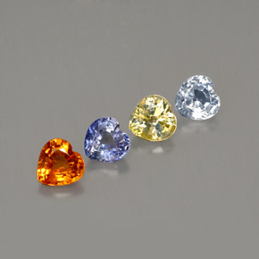 1.13 ct Multicolor Sapphire Gemstone, Sapphire Gem in Heart Facet Shape for Sale.
