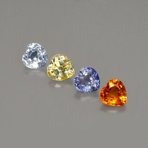 1.13 ct Multicolor Sapphire Stone, Natural Sapphire in Heart Facet Shape for Sale