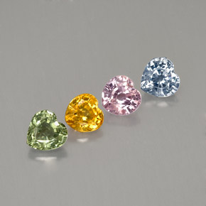 1.42 ct Multicolor Sapphire Stone, Natural Sapphire in Heart Facet Shape for Sale