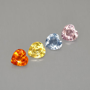1.10 ct Multicolor Sapphire Gemstone, Sapphire Gem in Heart Facet Shape for Sale.
