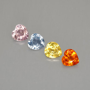 1.10 ct Multicolor Sapphire Stone, Natural Sapphire in Heart Facet Shape for Sale