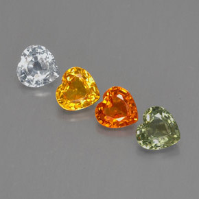 1.32 ct Multicolor Sapphire Gemstone, Sapphire Gem in Heart Facet Shape for Sale.