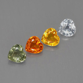 1.32 ct Multicolor Sapphire Stone, Natural Sapphire in Heart Facet Shape for Sale