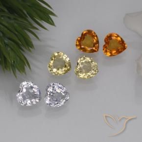 1.60 ctw Multicolor Sapphire Stones, Natural Sapphire in Heart Facet Shape for Sale