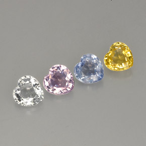 Multicolor Sapphire Gem - 0.4ct Heart Facet (ID: 254924)