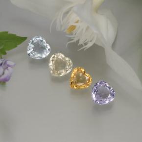 1.37 ctw Multicolor Sapphire Gemstones, Sapphire Gems in Heart Facet Shape for Sale.