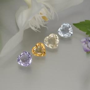 1.37 ctw Multicolor Sapphire Stones, Natural Sapphire in Heart Facet Shape for Sale