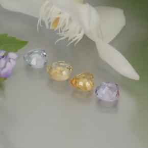 Sapphire Gemstones in 4.3 x 4.3 mm Size for Sale, Sapphire Stones in Multicolor Color
