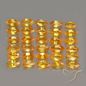 3.36 ctw Golden Sapphire Stones, Natural Sapphire in Marquise Facet Shape for Sale