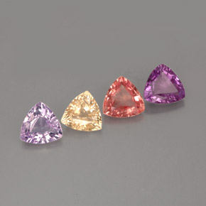 1.90 ct Multicolor Sapphire Gemstone, Sapphire Gem in Trillion Facet Shape for Sale.