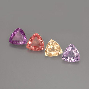1.90 ct Multicolor Sapphire Stone, Natural Sapphire in Trillion Facet Shape for Sale